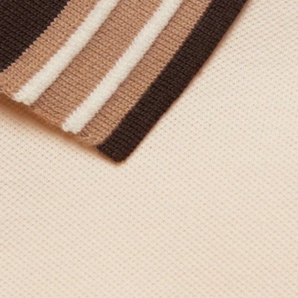 GUCCI Kids Stretch Cotton Polo Shirt In Ivory 6A - Picture 3 of 10